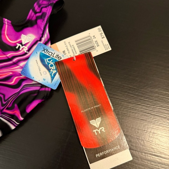 TYR Kids' One Piece Swimsuit in Pink and Black - Picture 2 of 7